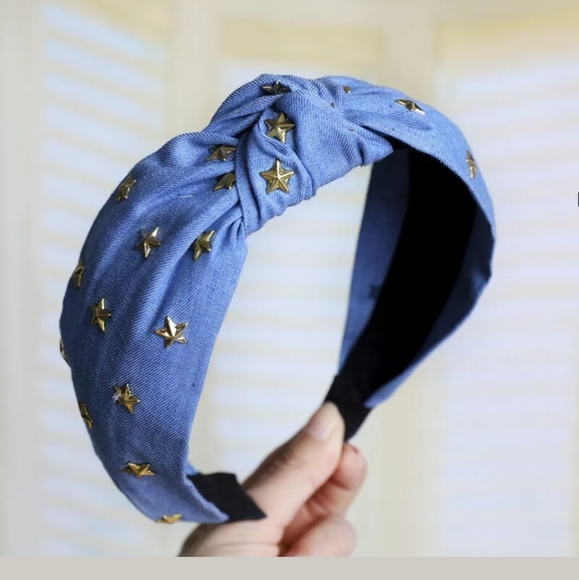Zara Accessories - Perfect Gift 🎁Embellished Denim Turban Headband